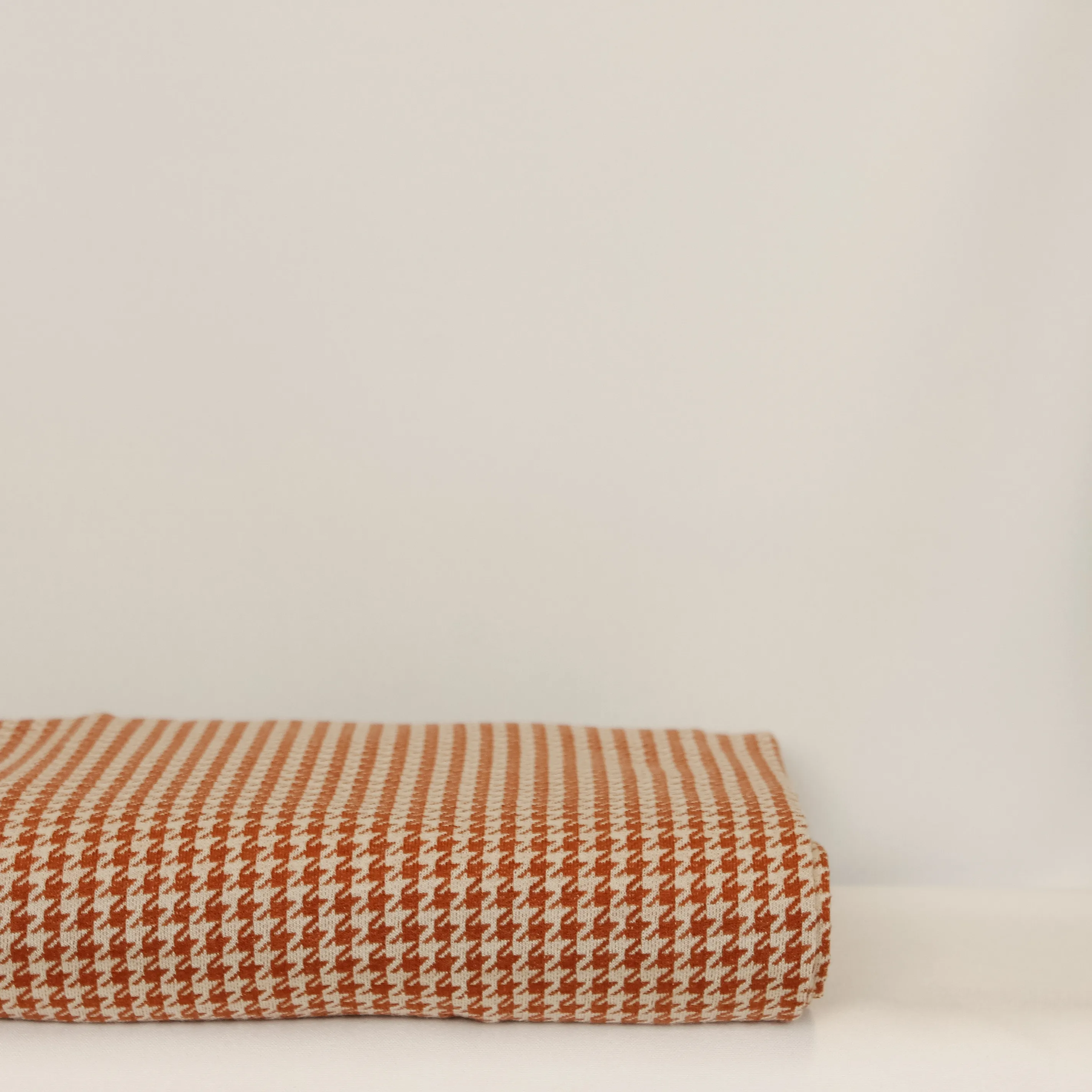Katoen polyester pied-de-poule oud rood/wit   - La Maison Victor